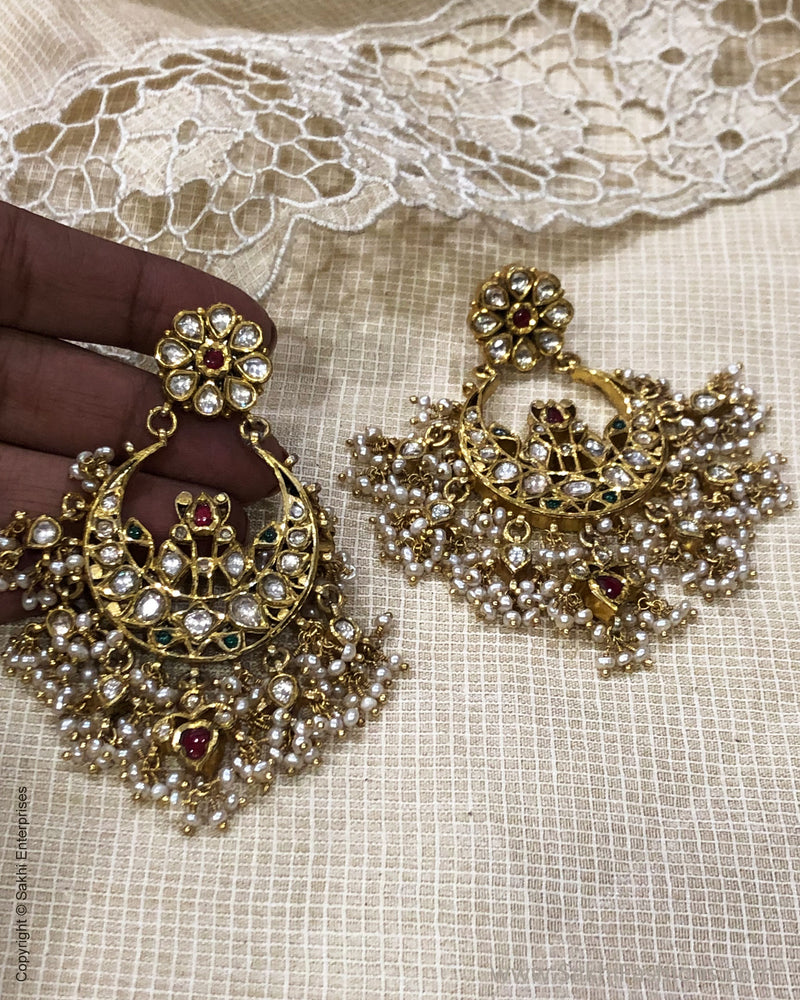 Old Russian style Diamond Earrings 585 E1104 - Anzor Jewelry